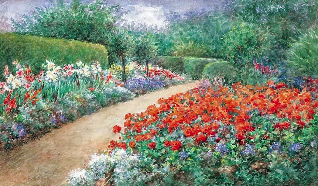 Gartenweg mit Blumen