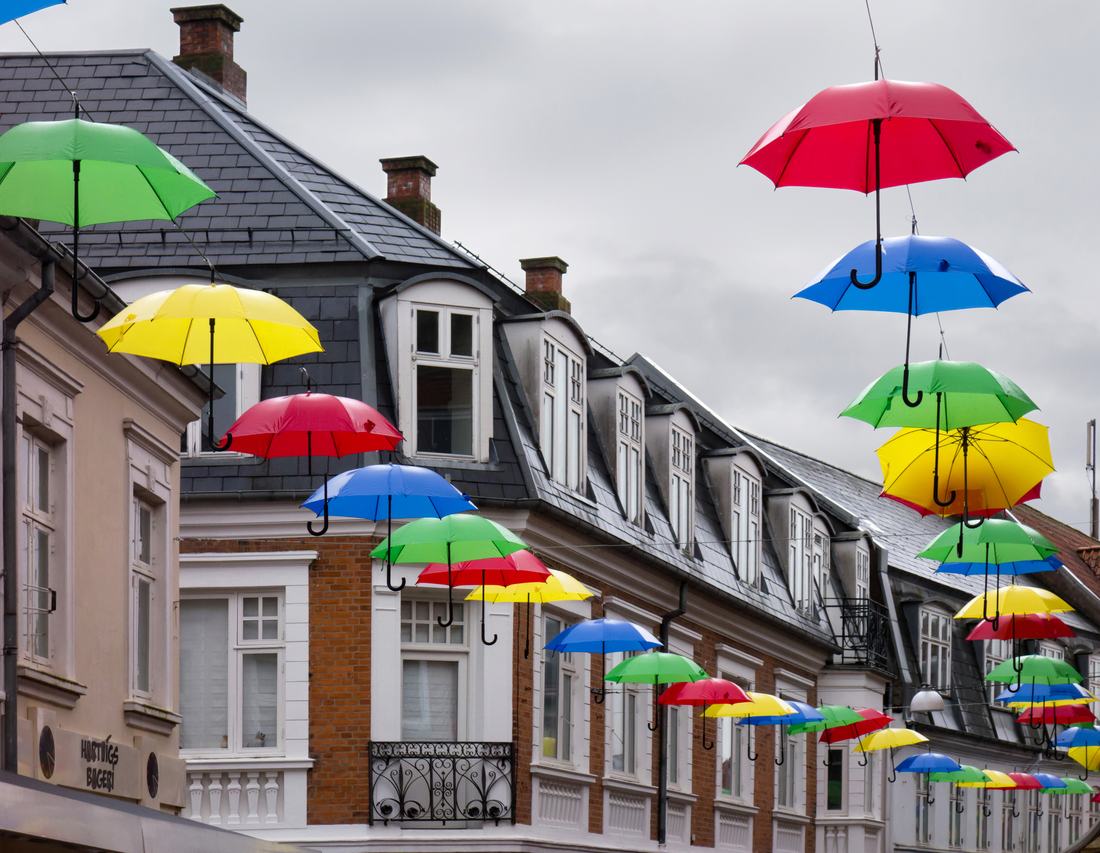 Regenschirme in Viborg